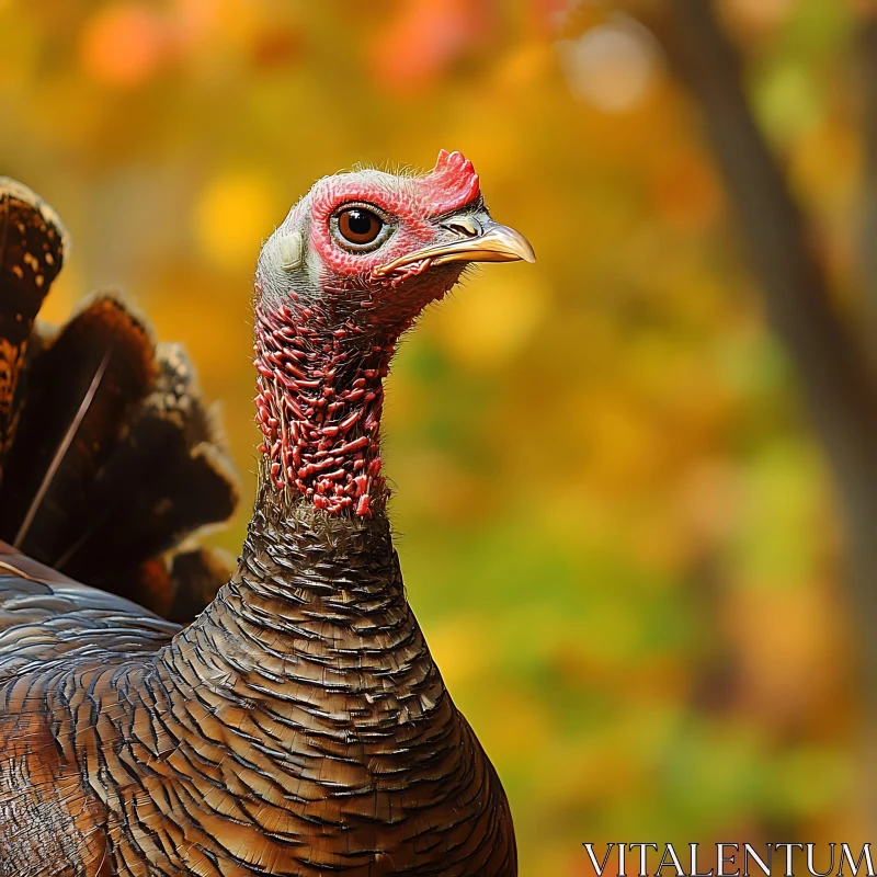 Autumn Turkey Portrait AI Image