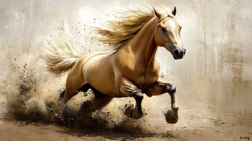 Golden Horse in Motion