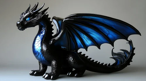 Fantasy Dragon with Blue Accents