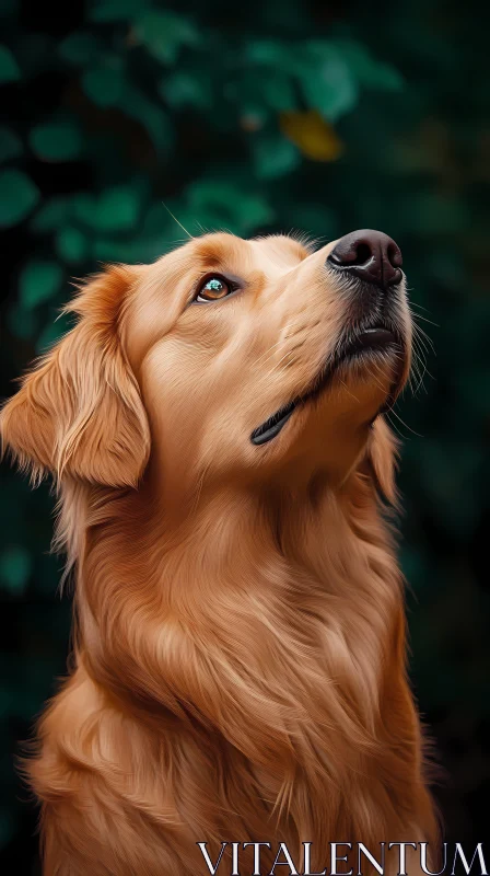 AI ART Golden Retriever Artful Portrait