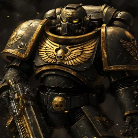 Sci-Fi Warrior in Dark Armor