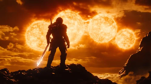 Fiery Sky and the Lone Warrior