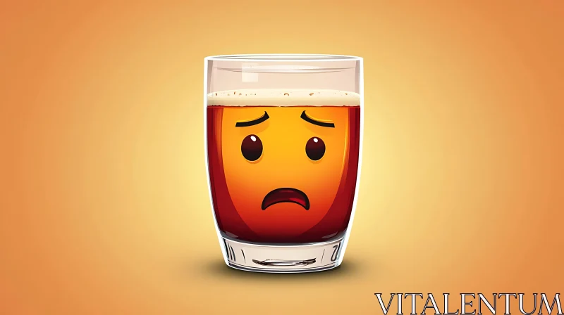 Glass of Sadness: An Emotional Beverage AI Image