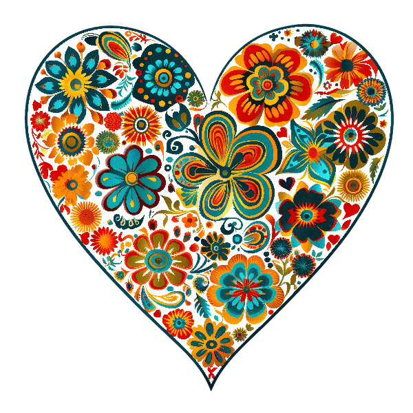 Floral Heart Design for Tees POD Design