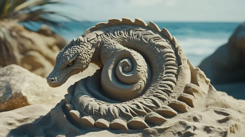 Coastal Dragon Sand Art Creation