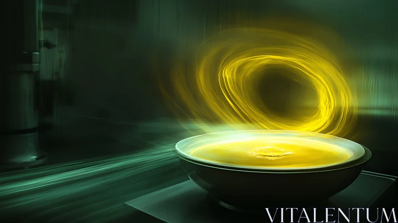 Radiant Bowl and Portal Abstract Art AI Image