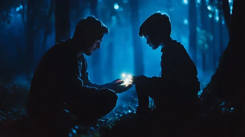 Glowing Lights in the Forest