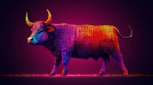 Vibrant Abstract Bull