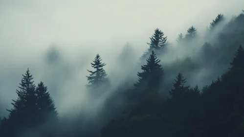 Enchanted Misty Woodland Landscape