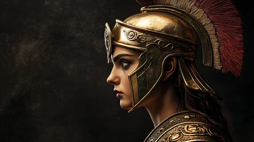 Woman in Gold Armor Profile