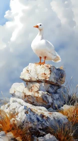 White Duck Landscape Art