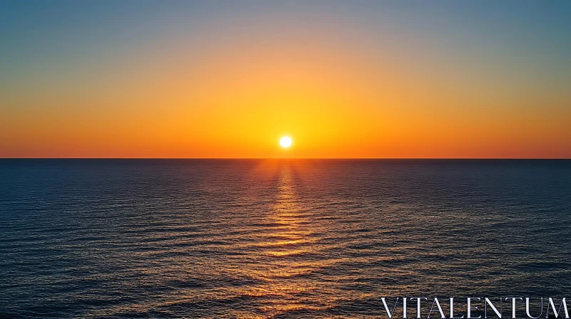 Peaceful Ocean Sunset AI Image