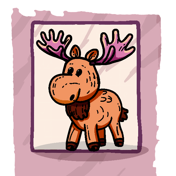 POD Design Cute Cartoon Moose Illustration for T-Shirt