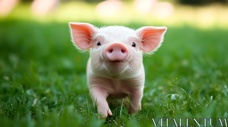 Heartwarming Image of a Piglet in Nature AI Image