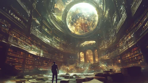 Grand Library Under Celestial Dome