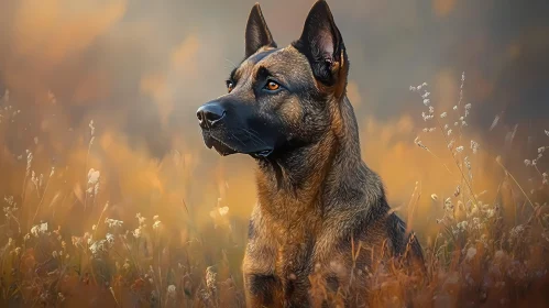 Elegant Canine in Fall Landscape