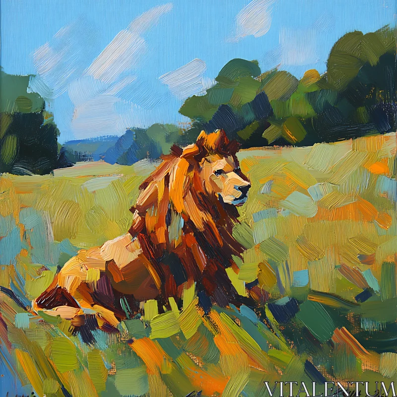 AI ART Resting Lion Art