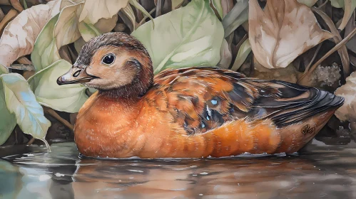 Serene Duck with Vibrant Plumage