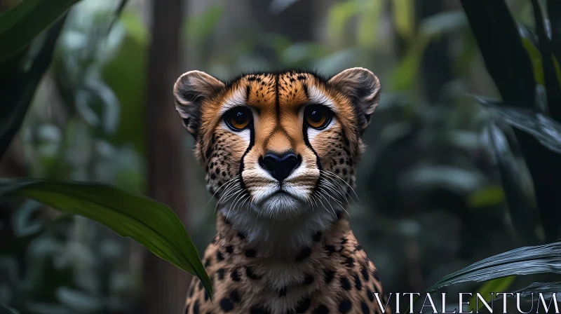 Wild Cheetah in Jungle Setting AI Image