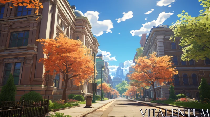 Autumn in the City: A Blend of Academia and Anime Art AI Image