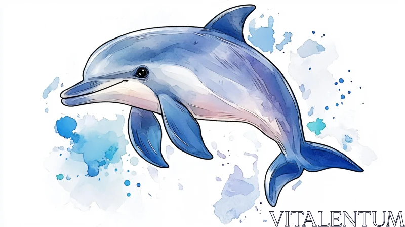 Artistic Ocean Dolphin AI Image