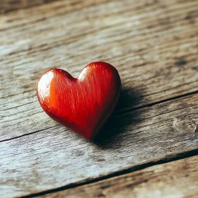 Wooden Heart on Rustic Planks