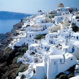 White Buildings on Santorini Island, Greece