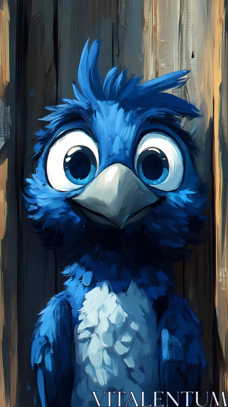 AI ART Cute Blue Bird Artwork