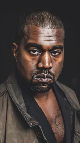 Expressive Kanye West Close-Up