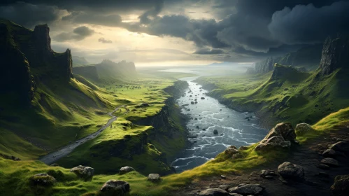 Fantasy-Inspired Scottish Landscapes with River and Mountains