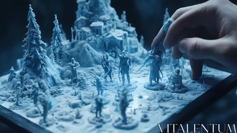 AI ART Miniature Figures in Winter Battle