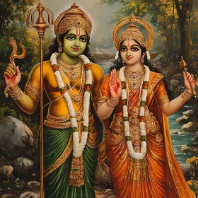 Divine Couple in Traditional Hindu Garb