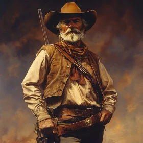 Vintage Cowboy with Rifle