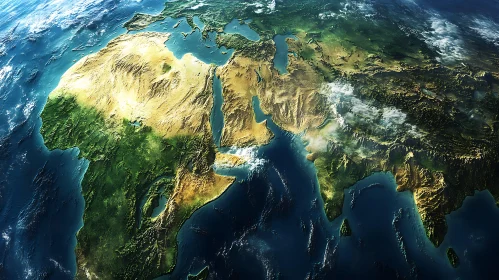 Aerial View of Earth's Continents