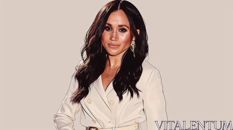 Meghan Markle's Elegance Captured in a Portrait AI Image