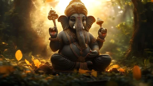 Ganesha Deity in Natural Setting