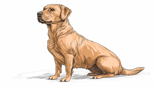 Artistic Representation of a Golden Retriever