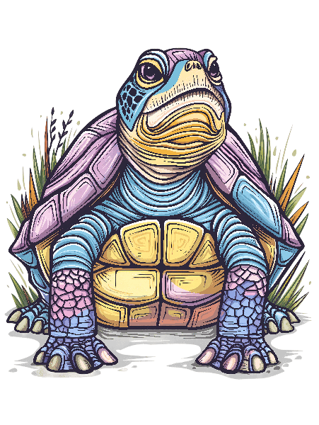 Artistic Turtle Graphic Tee POD Design