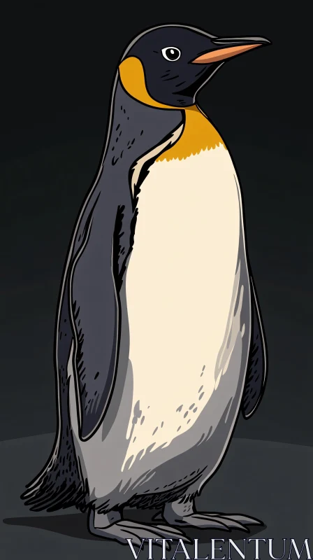 Stylized Penguin Drawing AI Image