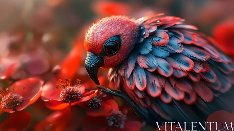 AI ART Exotic Bird with Colorful Plumage