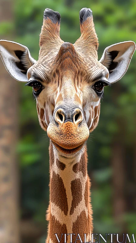 Giraffe Face Portrait AI Image