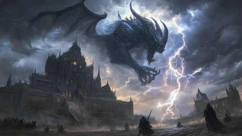 Gothic Castle Dragon Storm