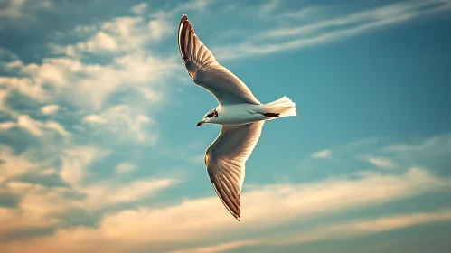 Seagull Flying in the Sky