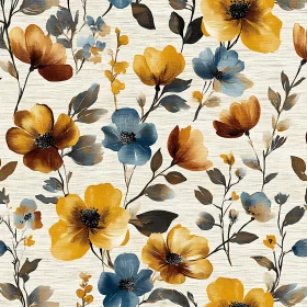 Yellow and Blue Floral Design
