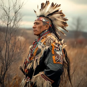 Indigenous Portrait: Feathers and Heritage