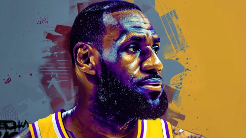 Energetic Artistic Representation of LeBron James