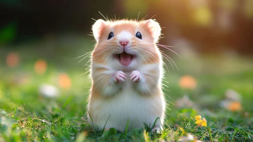 Charming Hamster on Grass