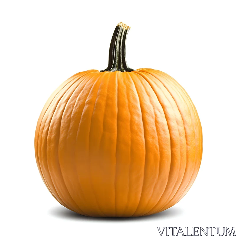 Isolated Orange Pumpkin on White AI Image