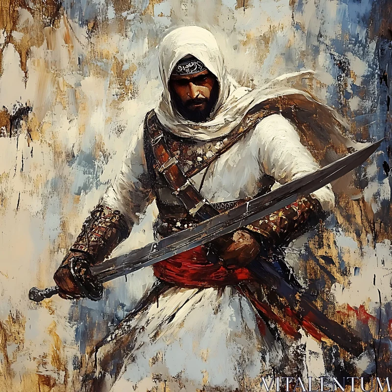 AI ART Man with Sword Digital Painting