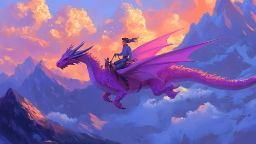 Fantasy Dragon Ride Through Mountain Peaks